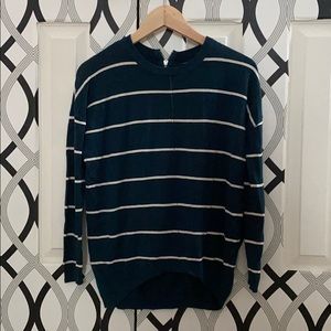 Green with White Stripes Sweater